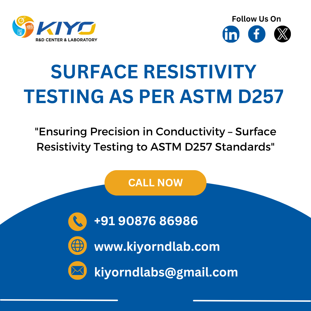 Surface Resistivity Testing As Per ASTM D257 - Kiyo R&D